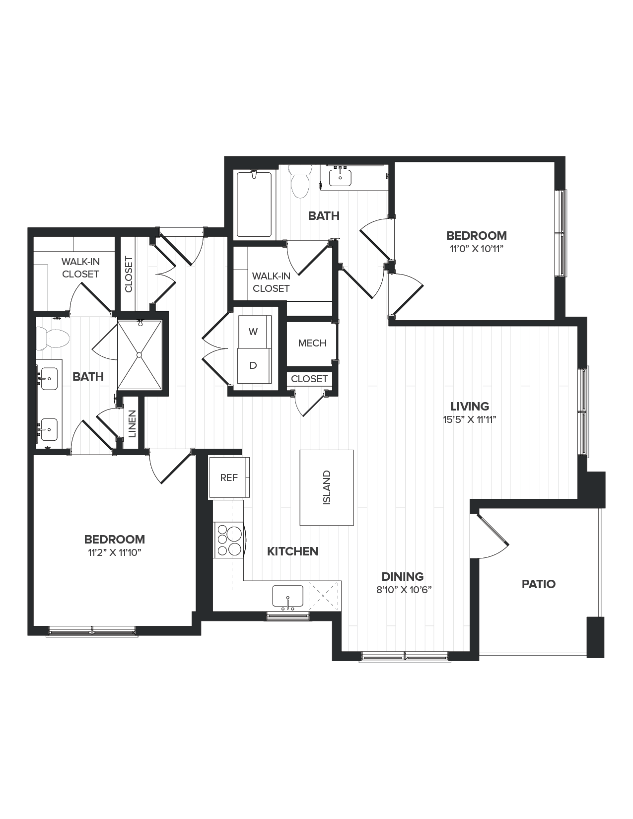 Floor Plan Image of Apartment Apt 10-210